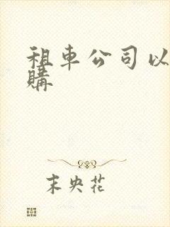 租车公司以租代购