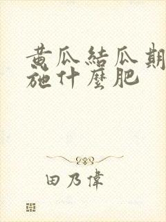 黄瓜结瓜期需要施什么肥 黄瓜结瓜期需要施什么肥