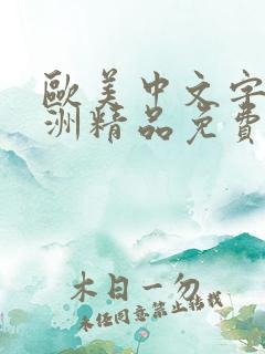 欧美中文字幕亚洲精品免费