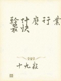 干什么行业赚钱最快