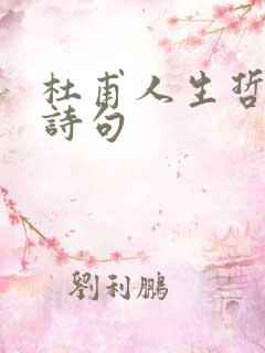 杜甫人生哲理的诗句