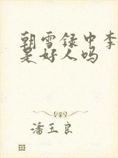 朝雪录中李牧云是好人吗