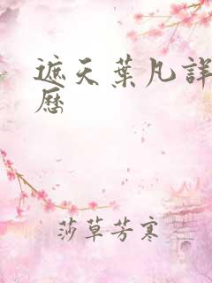 遮天叶凡详细经历
