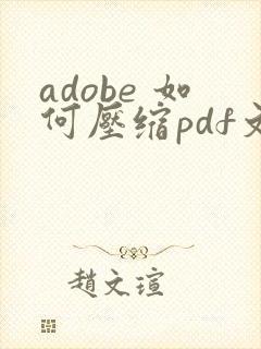 adobe 如何压缩pdf文件大小