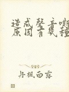 造成声音嘶哑的原因有几种