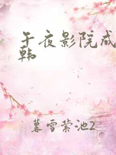 午夜影院成人日韩