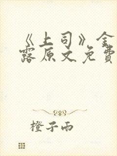 《上司》金银花露原文免费阅读