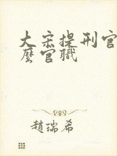 大宋提刑官是什么官职