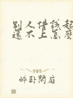 别人借钱起诉了还不上怎么办