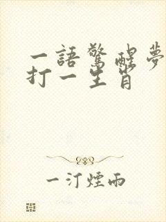 一语惊醒梦中人打一生肖