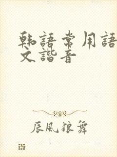 韩语常用语的中文谐音 韩语常用语的中文谐音