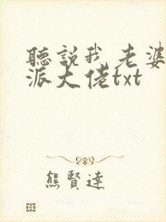 听说我老婆是反派大佬txt