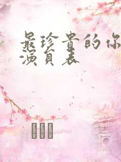最珍贵的你短剧演员表