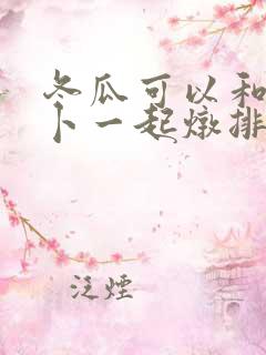 冬瓜可以和白萝卜一起炖排骨吗