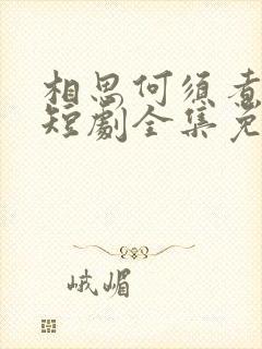 相思何须煮余年短剧全集免费观看 相思何须煮余年短剧全集免费观看