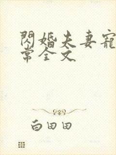 闪婚夫妻宠娃日常全文