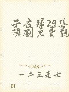 子夜归29集电视剧免费观看