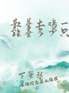 散养土鸡一亩地能养多少只鸡