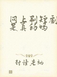 网上刷短剧赚钱是真的吗