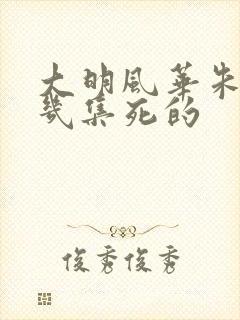 大明风华朱棣第几集死的