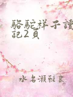 骆驼祥子读书笔记2页 骆驼祥子读书笔记2页