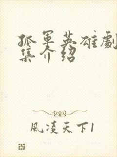 孤军英雄剧情分集介绍 孤军英雄剧情分集介绍