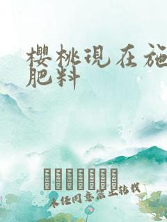 樱桃现在施什么肥料