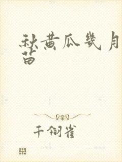 秋黄瓜几月份育苗 秋黄瓜几月份育苗