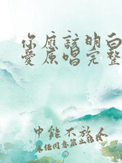 你应该明白我的爱原唱完整版
