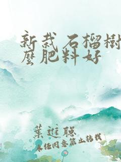 新栽石榴树施什么肥料好