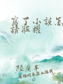 写了小说怎么申请版权