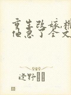 重生改嫁,权臣他急了全文