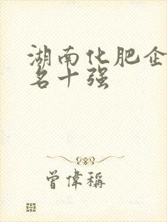 湖南化肥企业排名十强