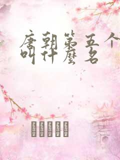 唐朝第五个皇上叫什么名