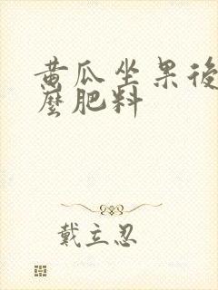 黄瓜坐果后施什么肥料 黄瓜坐果后施什么肥料
