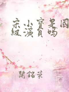 宋小宝是国家一级演员吗