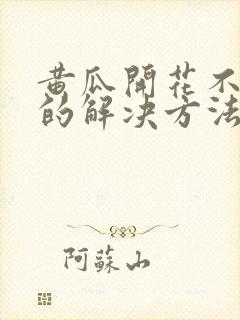 黄瓜开花不结瓜的解决方法 黄瓜开花不结瓜的解决方法