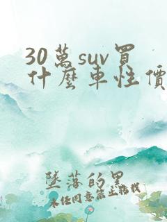 30万suv买什么车性价比高 30万suv买什么车性价比高