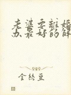 老婆要离婚怎么办最好的解决办法