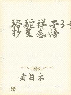 骆驼祥子3章摘抄及感悟
