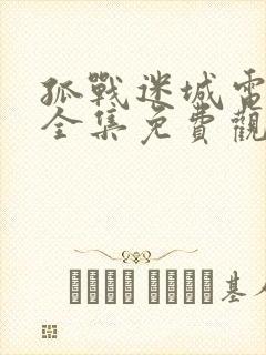 孤战迷城电视剧全集免费观看27集