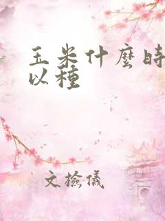 玉米什么时候可以种