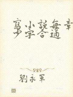 写小说每章节多少字合适