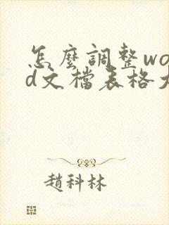 怎么调整word文档表格大小