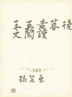 王五黄蓉后传全文阅读