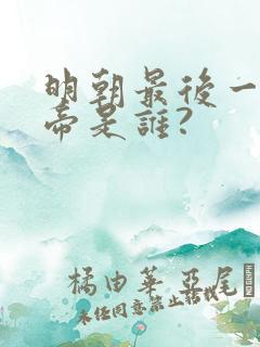 明朝最后一位皇帝是谁?