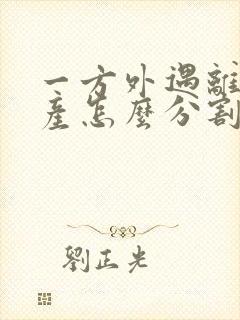 一方外遇离婚财产怎么分割