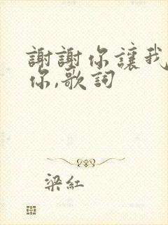 谢谢你让我遇到你,歌词 谢谢你让我遇到你,歌词