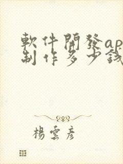 软件开发app制作多少钱
