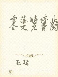 雪落时停止爱你全文免费阅读